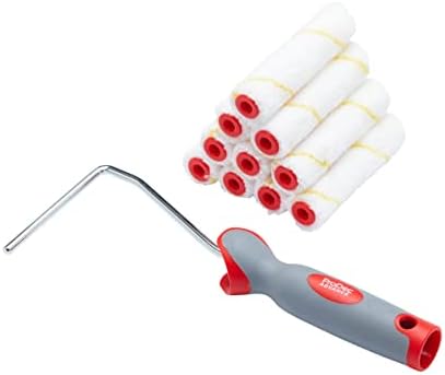 ProDec 11 delige 4 inch glanzende mohair miniverfrollers en frame voor een gladde afwerking met glanzende en satijnen verf, lak en houtbeits op plinten, vensterbanken, deuren, kasten, metaal, 4 ProDec 11 delige 4 inch glanzende mohair miniverfrollers en frame voor een gladde afwerking met glanzende en satijnen verf, lak en houtbeits op plinten, vensterbanken, deuren, kasten, metaal, 4