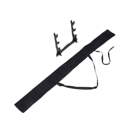 Totority Long Sword Rack 3-tier Storage Case Bag Wooden Display Stand for Swords Multi-use