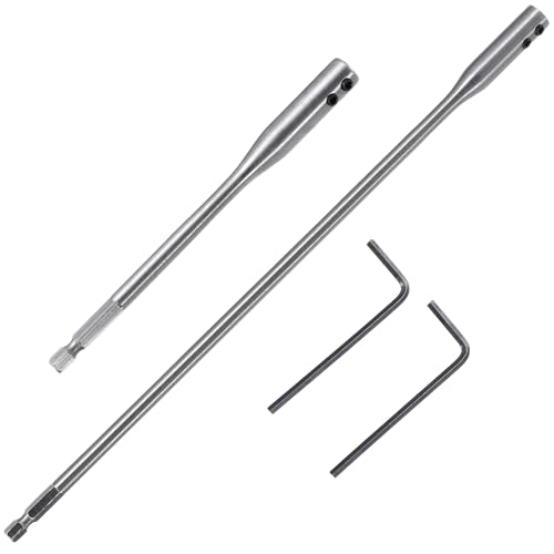 GLEAVI Kit de Rallonges de Foret en Acier Hexagonal 4 Pièces 150 MM 300 MM pour Forets à Bois Robuste pour Accès Difficile et Usage Bricolage Professionnel