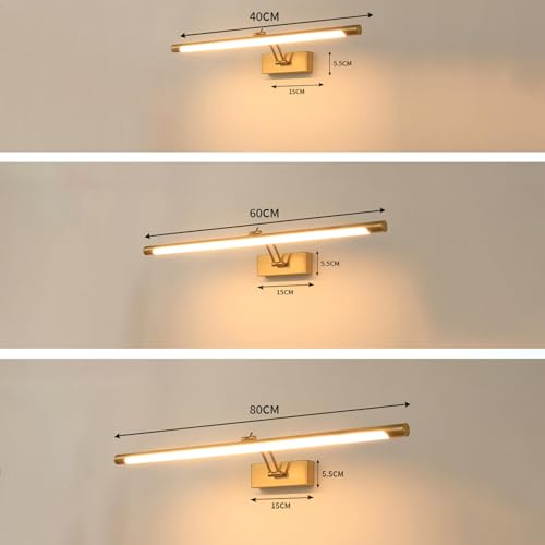 Aplique espejo baño LED orientable color bronce y luz cálida de 40cm 2