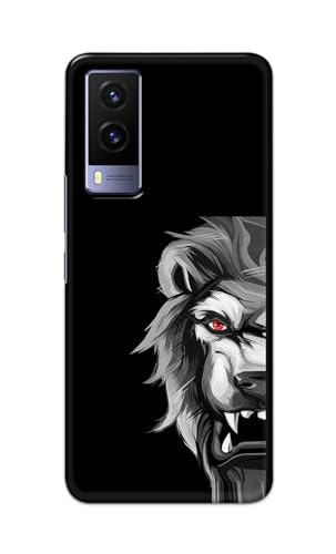 Image of PRINTFIDAA Printed Hard Back Cover Case for Vivo V21e 5G Back Cover (Angry Lion) -112
