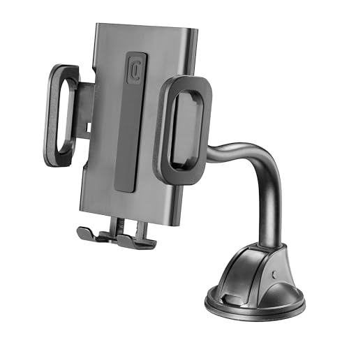 cellularline - Hug Flexi - Supporto Porta Smartphone da Auto con Fissaggio a Ventosa - Universale per Tutti i Cellulari - Stabile e Sicuro - Rotazione a 360