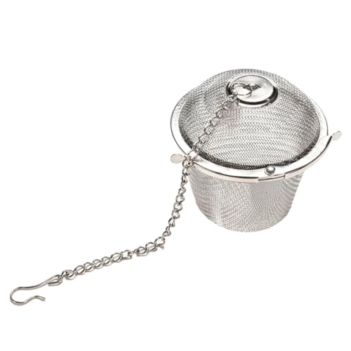 ROMISBABA Filtro de Té de Acero Inoxidable Pequeño Infusor Portátil Reutilizable con Malla Fina Tapa y Gancho Extendido para Sueltas para Preparar Infusiones Tazas y Teteras