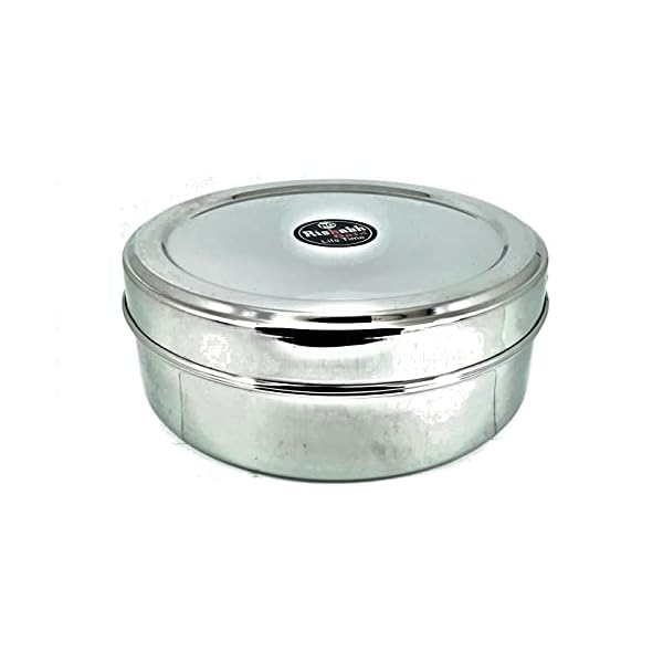 India Pride Rishabh Gold Stainless Steel Katordan, Poori Dabba, Chapati Pot Idli Box Canister