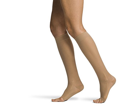 Image of SIGVARIS Women's EVERSHEER 780 Open Toe Calf Compression Socks 20-30mmHg
