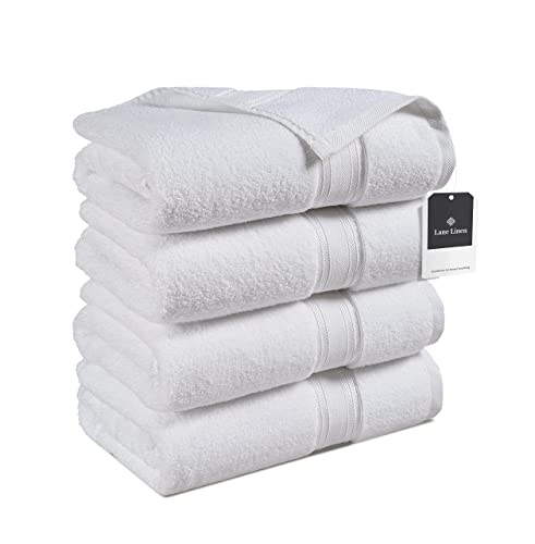 White Bath Sheets - 100% Cotton Extra Large Bath Towels, 4 Piece Bath Sheet Set, Zero Twist, Quick Dry, Super Soft Shower Towels, Highly Absorbent Bathroom Towels, Hotel Spa Quality, 35 x 66 inch White Bath Sheets - 100% Cotton Extra Large Bath Towels, 4 Piece Bath Sheet Set, Zero Twist, Quick Dry, Super Soft Shower Towels, Highly Absorbent Bathroom Towels, Hotel Spa Quality, 35 x 66 inch