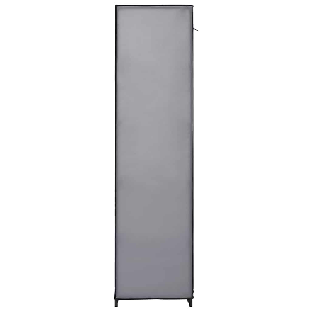 Tragbarer Kleiderschrank, faltbar, Grau, 150 x 45 x 176 cm, mit Fächern und