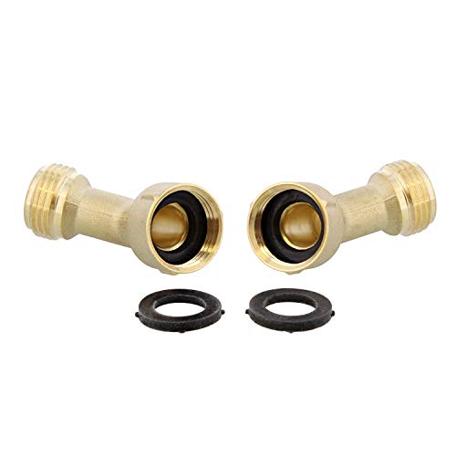 Dumble 45 Degree Garden Hose Elbow Fitting 2pk with 4 Washers - Outdoor Faucet Extender, Hose Connector Spigot Extender - Thumbnail 5