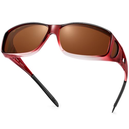 Image of URUMQI Polarized Sunglasses Fit Over Glasses for Men Women, Wraparound Sun Glasses UV400 Protection for Driving Fishing