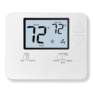 Upgraded Digital Non-Programmable Thermostat for Home 1 Heat/1 Cool Single-Stage System with Separate Heating and Cooling Swing (Cycle Rate)