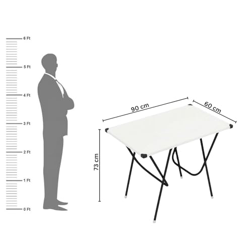 Image of Mighty Home Multipurpose Foldable Study Table | Laptop Desk for Home & Office | 2-Seater Dining Table | Portable Design | Safe Corner Protection | Engineered Wood Top & Metal Frame | Pearl White