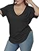 Gocolloa Womens Casual Scoop Collar Plus Size T Shirts Short Sleeve Loose Summer Tops Tee Black 2X