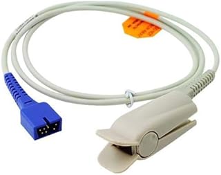 DMS Nellcor DS100A Oximax Compatible Clip Type Adult SpO2 Probe Sensor Cable (White, 1 m)