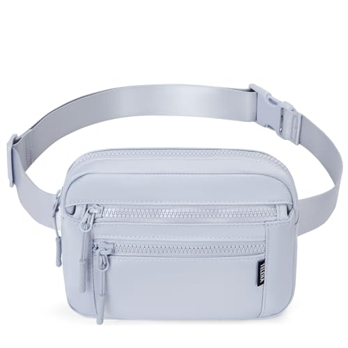 Telena Bolsa de cinto feminina pochete transversal bolsa de cintura moderna com alça ajustável, 1 cinza claro, One Size