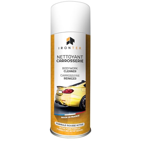 Nettoyant Carrosserie 500ml - IRONTEK | IT231 | Goudron Graisse Pollution Platane | Aérosol Dégraissant | Solvants Naturels | Aucune Trace