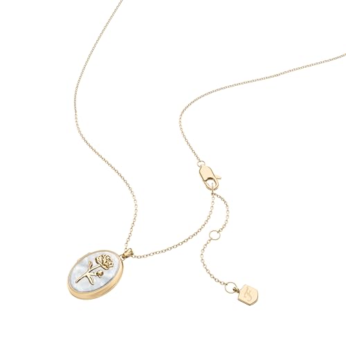 Image of Fossil Women's Gold-Tone Stainless Steel Pendant Chain Necklace for Women