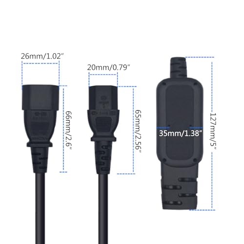 Cable C14 a 6 C13 para distribución de energía en rack de servidores 4