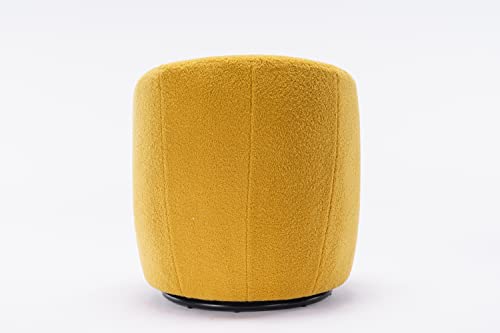 Sillón giratorio de tela teddy color amarillo miniatura 7