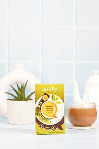 Image of Chaizup Premium 1 Min Instant Cardamom Tea Premix - 20 Sachets | Cardamom Flavours | 20 Servings | 280g (Pack of 2)