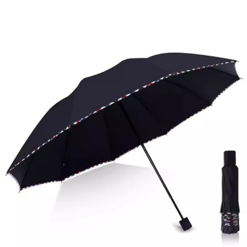 EERINESS Kompaktowy parasol na podróż duży wzmocniony parasol, podwójny składany parasol dla mężczyzn i kobiet, deszcz lub połysk, studencki parasol przeciwsłoneczny parasol podróżny, Jeden kolor, A