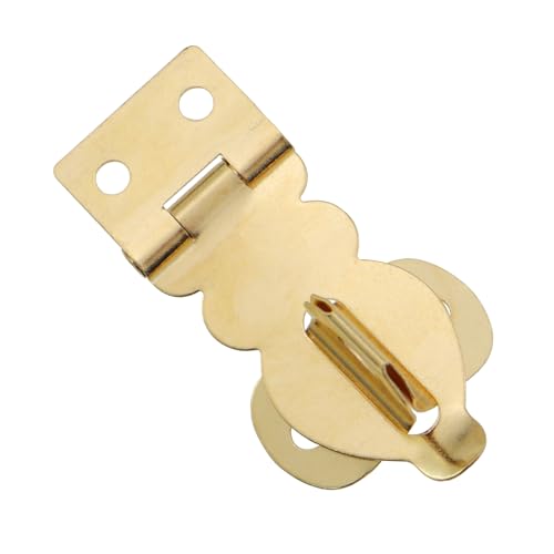 Image of 12PCS Solid Brass Mini Padlock Hasp with Screws 14x37mm Golden Metal Latch Decorative Pin Latch for Wooden Boxes Jewelry Boxes Suitcases Furniture Buckle Locks