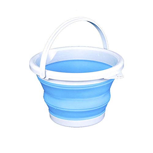 Seau pliable portatif 5L idéal pour le camping et le nettoyage nomade