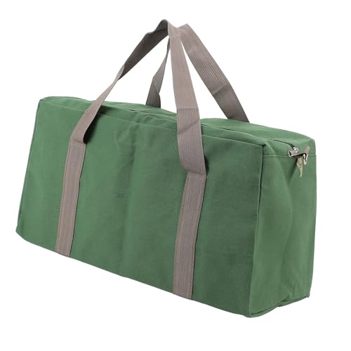 JUOPZKENN Canvas Tool Bag Waterproof Wide Mouth Storage Bag with Strap, Large Capacity Carry Bag for Outdoor, Electricians Companion(16 inch)3