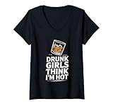Photo Gallery donna drunk girls think i m hot bar confidence pickup line - maglietta con collo a v Photo Gallery donna drunk girls think i m hot bar confidence pickup line - maglietta con collo a v