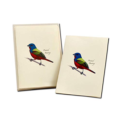 Image of Earth Sky + Water - Painted Bunting Notecard Set - 8 Blank Cards with Envelopes