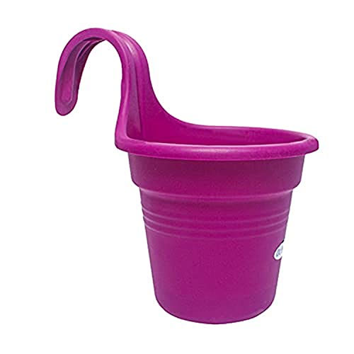 Yeehliny Pflanztöpfe zum Hängen, Kunststoff Doppelhaken Pflanzentopf mit Abnehmbaren Undichtes Netz, Hängetöpfe Blumentopf mit Drainageloch zum Hängen Perfekt für Garten Home Décor (A-Lila)