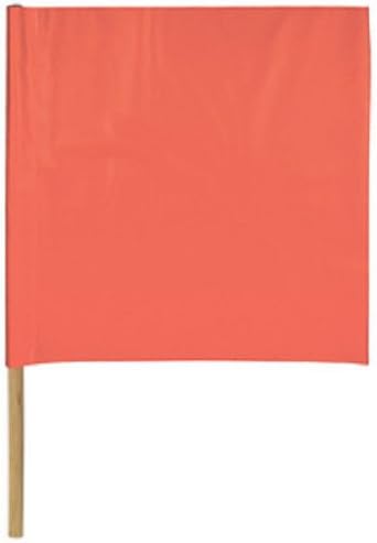Safety Flag SF18-24 18-Inch Vinyl Safety Flags with Dowel, Red/Orange