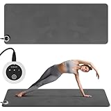 PAIDU Heating mat, Adjustable Temperature Heated Floor mat, Extra Large Anti Slip Electric Heating Yoga mat,Foot Warmer,Winter 120V Heated Rug Suitable for Yoga, Pilates,Exercise (Deep)