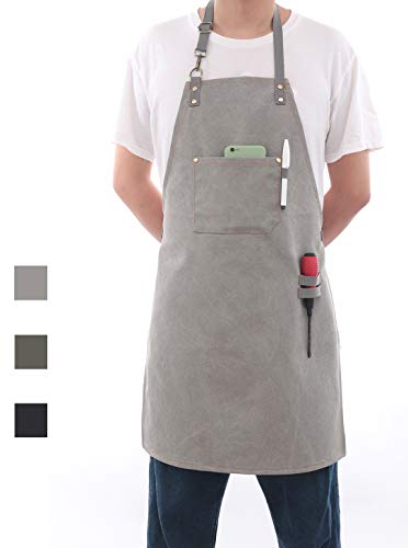 Tobyan No-Tie Canvas Work Apron Heavy-Duty 16OZ