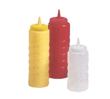 24 oz Squeeze Bottle Dispenser - Wide Mouth, Yellow with Yellow Cap