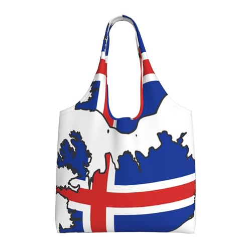 Sac fourre-tout Islande en toile noire pour femme de 36x32 cm