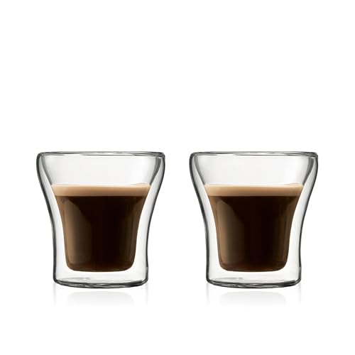 BODUM ボダム グラス コップ タンブラー ASSAM アッサム ダブルウォール グラス 100ml 2個セット 保温保冷性 二重構造 耐熱ガラス 電子レンジ可 オーブン可 食洗器可 冷凍庫可 【正規品】 4554-10