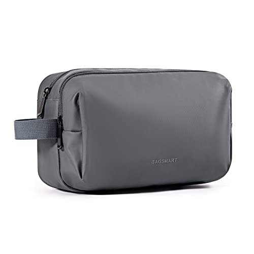 Image of BAGSMART Toiletry Bag for Men, Travel Toiletry Organizer Dopp Kit Water-resistant Shaving Bag for Toiletries Accessories, Door Room Essentials, Grey-basic, Medium, Minimalist
