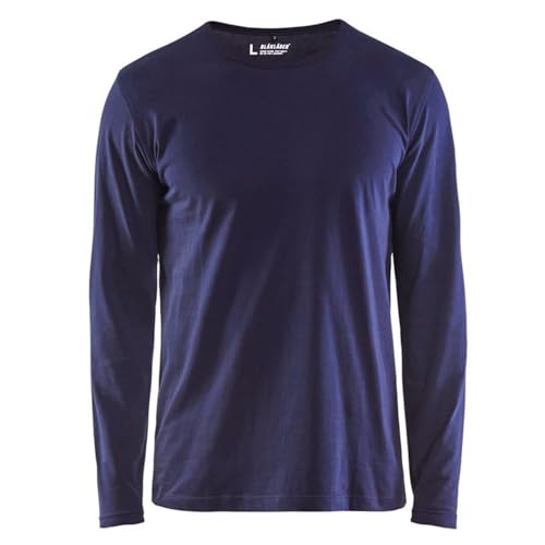 Camiseta manga larga Blaklader 350010428800l azul marino talla L de algodon 2