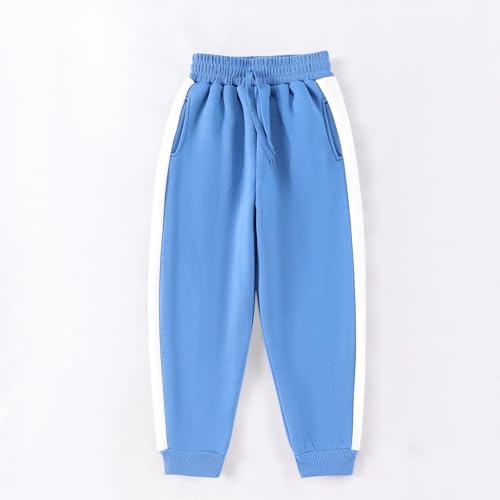 Girls Cotton Colorblock Sweatpants Athletic Drawstring Joggers Teen Boys Track Pants with Pockets for Kids 5-16 Years4