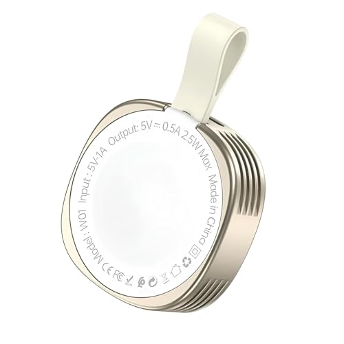 Image of Addtam 2.5W Magnetic Wireless Smartwatch Charger Stand for Apple Watch Ultra 3 /2 /1, Series 11 /10 /9 /8 /7 /6 /SE3 /SE2 /5 /4, Portable Type C & Lightning iWatch Charging Dock Compatible with iPhone Watch