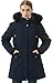 MOERDENG Women's Long Winter Down Coat Thicken Fleece Lined Parka Warm Puffer Jacket With Faux Fur Detachable Hood