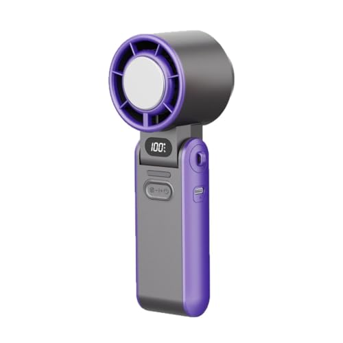 Ohulelks Ventilador Turbo Portátil de 3600 MAh, 100 Velocidades de Viento Ajustables, Plegable, para Exteriores, con Cordón, Color Gris.