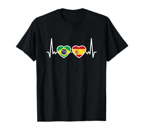 Brasil España Latido Bandera Español Brasileño Camiseta