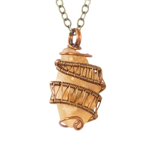 Designs by Nature Gems Yellow Citrine Necklace, Antique Bronze