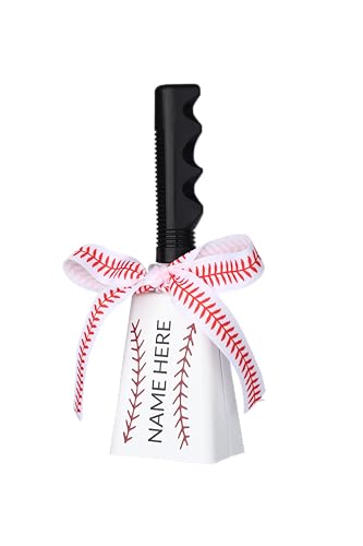 Zakally Personalized Custom Name Baseball Cow Bell Cheerleading Noise Maker,Cheering Bell for Baseball Sporting Events, Party, Graduations,Baseball Lover Gift