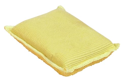 Image of Miracle Microfiber Scrubbing Sponge, Yellow Extra Scrubbing Power Kitchen Sponge, Sink, Pot, Pan and Dish Washing, Super Absorbent and Rapid Drying, 3-Pack, by Superio
