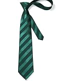 HISDERN Krawaty dla mężczyzn, w kropki, klasyczne, formalne, eleganckie, na wesele, imprezę, do biznesu, ciemnozielony, jeden rozmiar