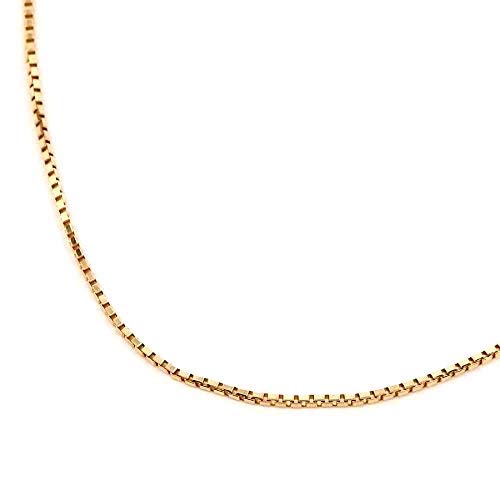 トマトサラダ] K18 ベネチアンチェーン 1.0mm 50cm（無段階の長