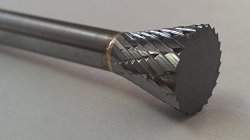 Fresa double cut de carburo 1/2" x 1/2" en vástago 1/4" miniatura 4