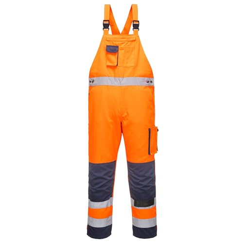 Bavoir haute visibilité Portwest orange pour les travaux de voirie en automne